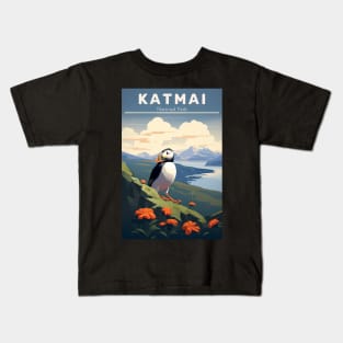 Katmai National Park Travel Poster Kids T-Shirt